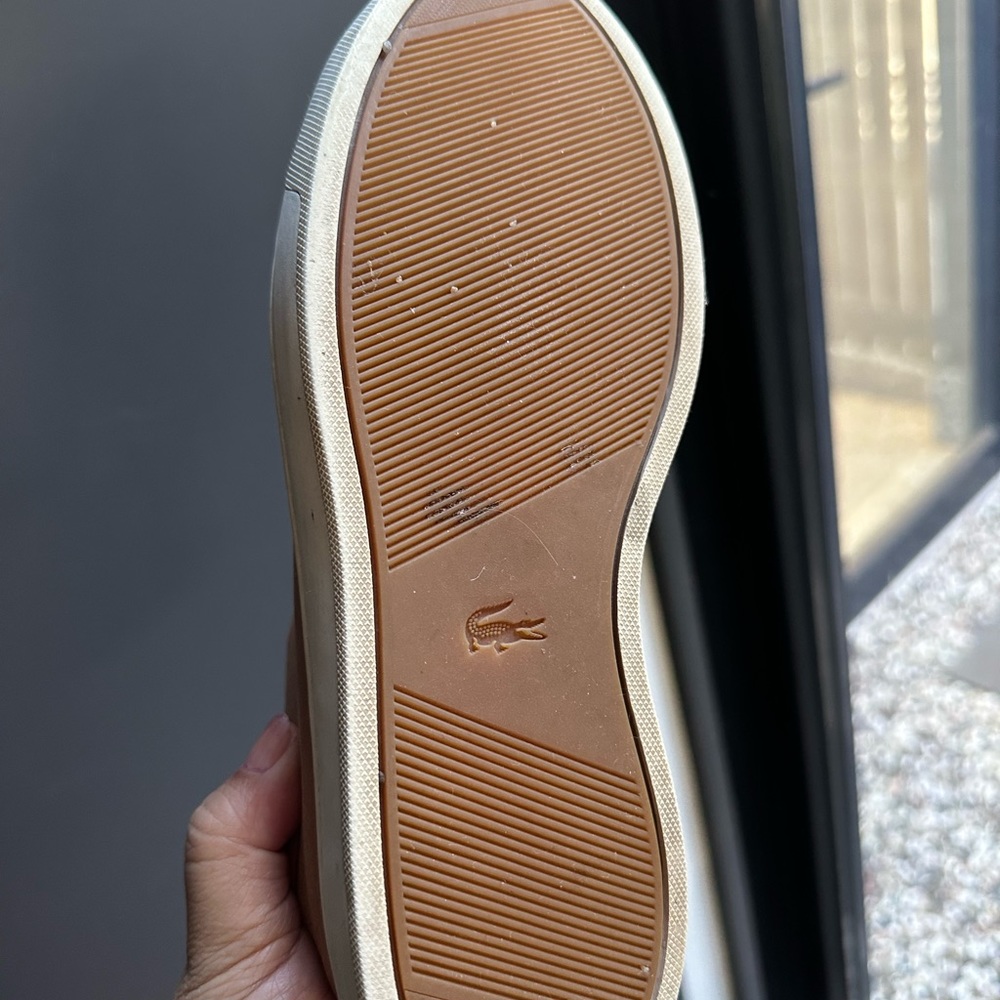 Lacoste L12.12 unlined leather tan sneaker -38 - Picture 7 of 13